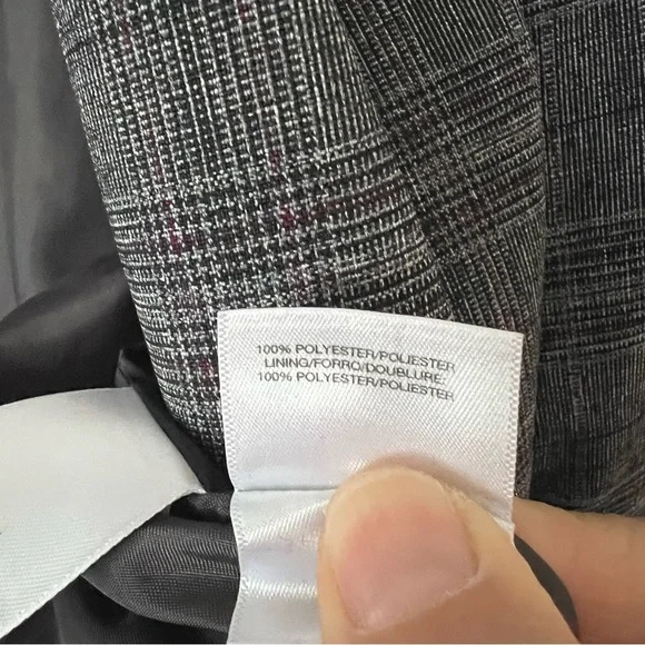 Evan Picone Glen Check Plaid Blazer Jacket 16 Womens Grey Office Career Business - Picture 9 of 11